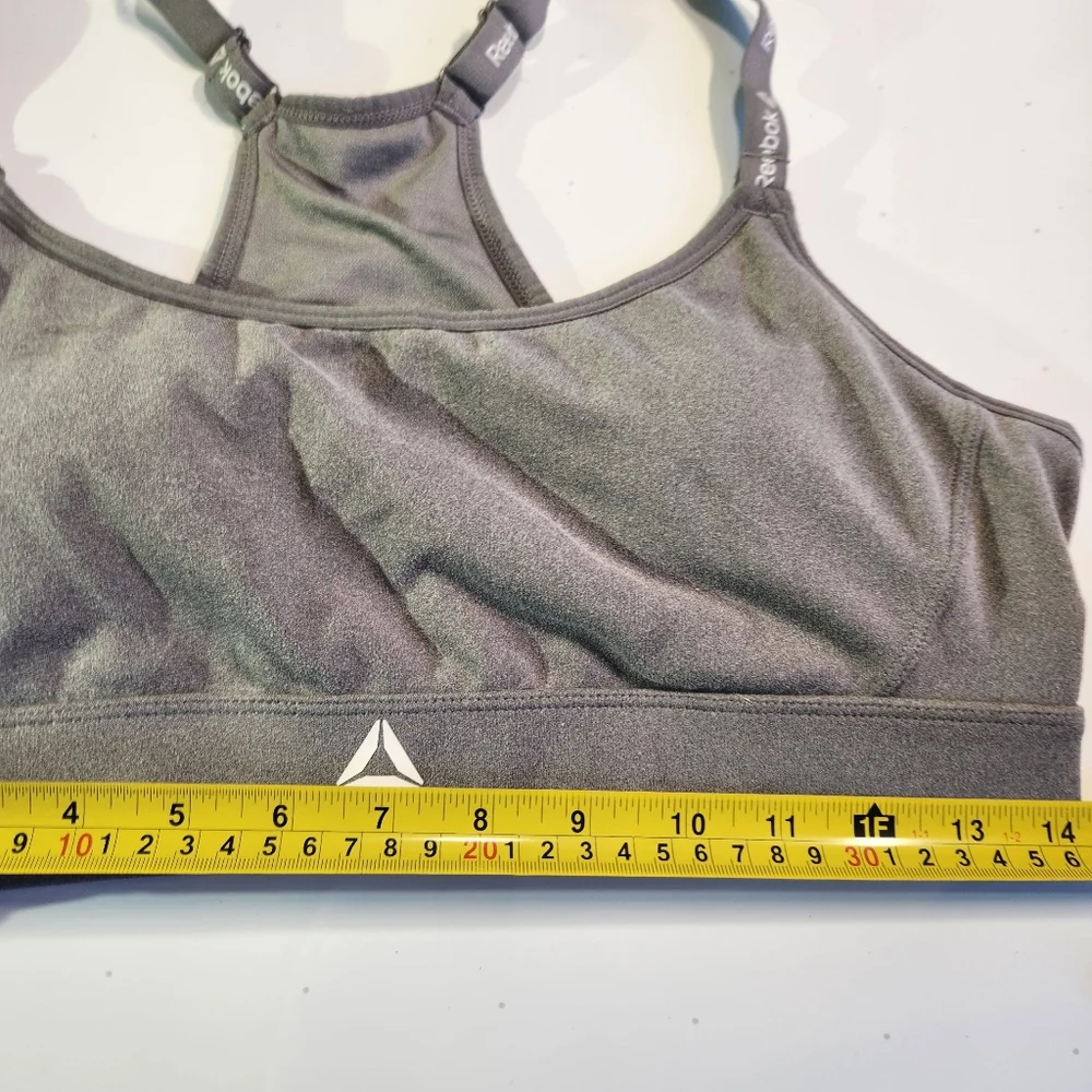 Reebok Charcoal Gray Adjustable Sports Bra Womens Large